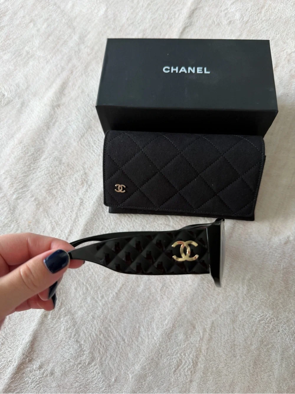 Chanel Shield Sunglasses Black Logo
